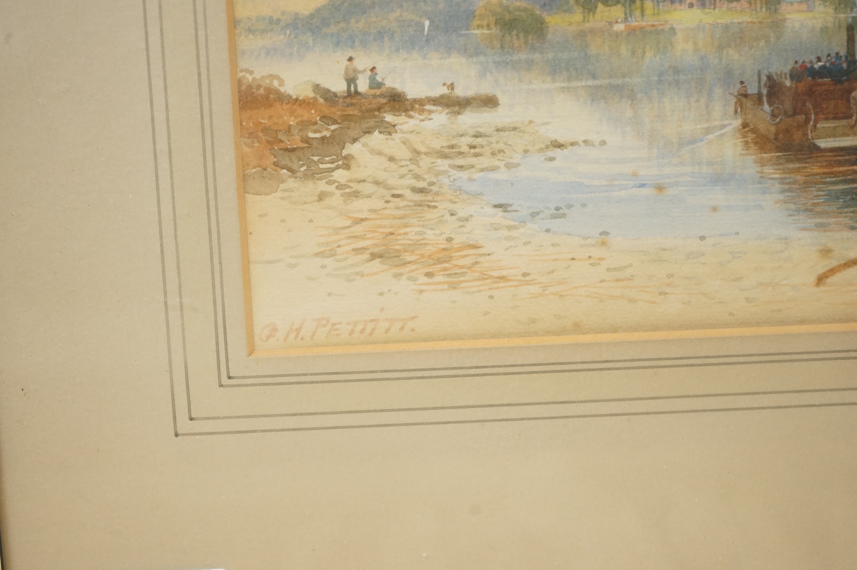G. H. Pettitt (19th / 20th. C), Lakeside view, signed, watercolour, 34 x 24cm